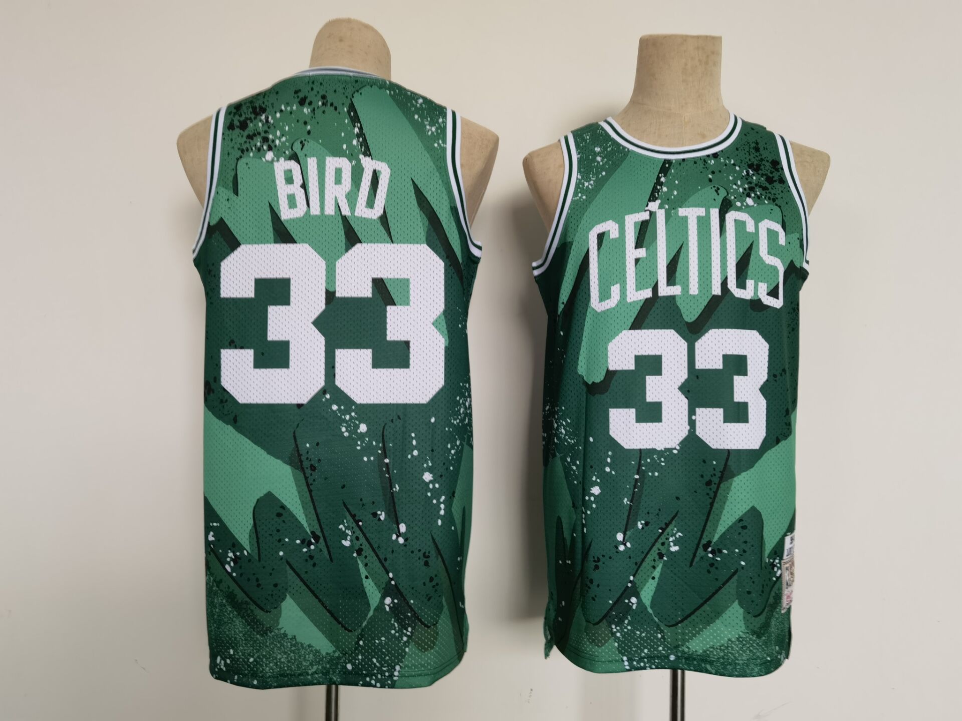 Men Boston Celtics 33 Bird Green Hip hop version 2022 NBA Jersey